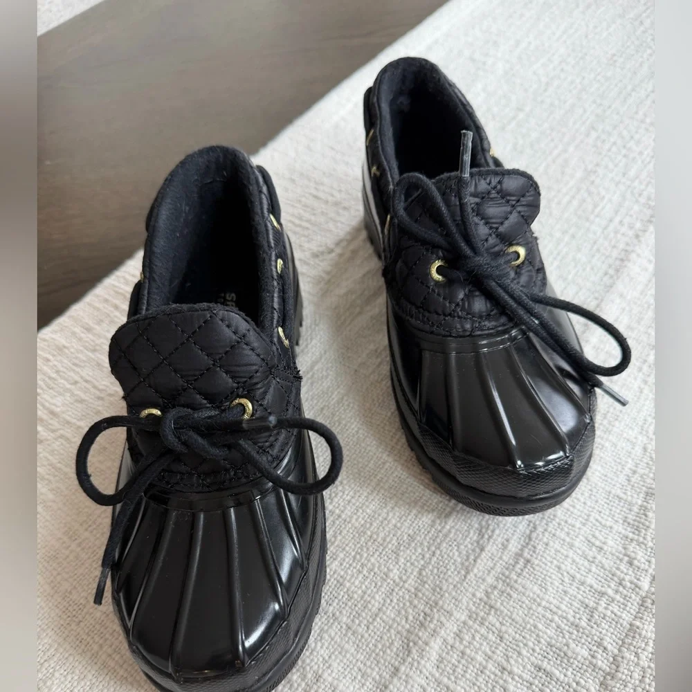 Sperry Top-Sider Black Quilted Duck Boots Waterproof Fleece Lined Women’s 5 1/2